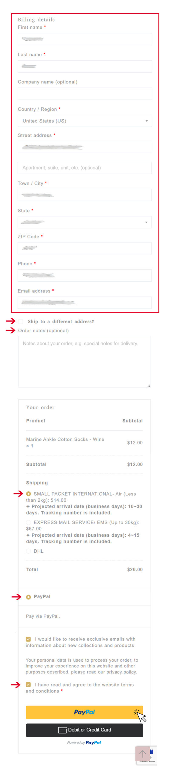 Payment & Shopping Guide Checkout at Little Ribbon mobile
