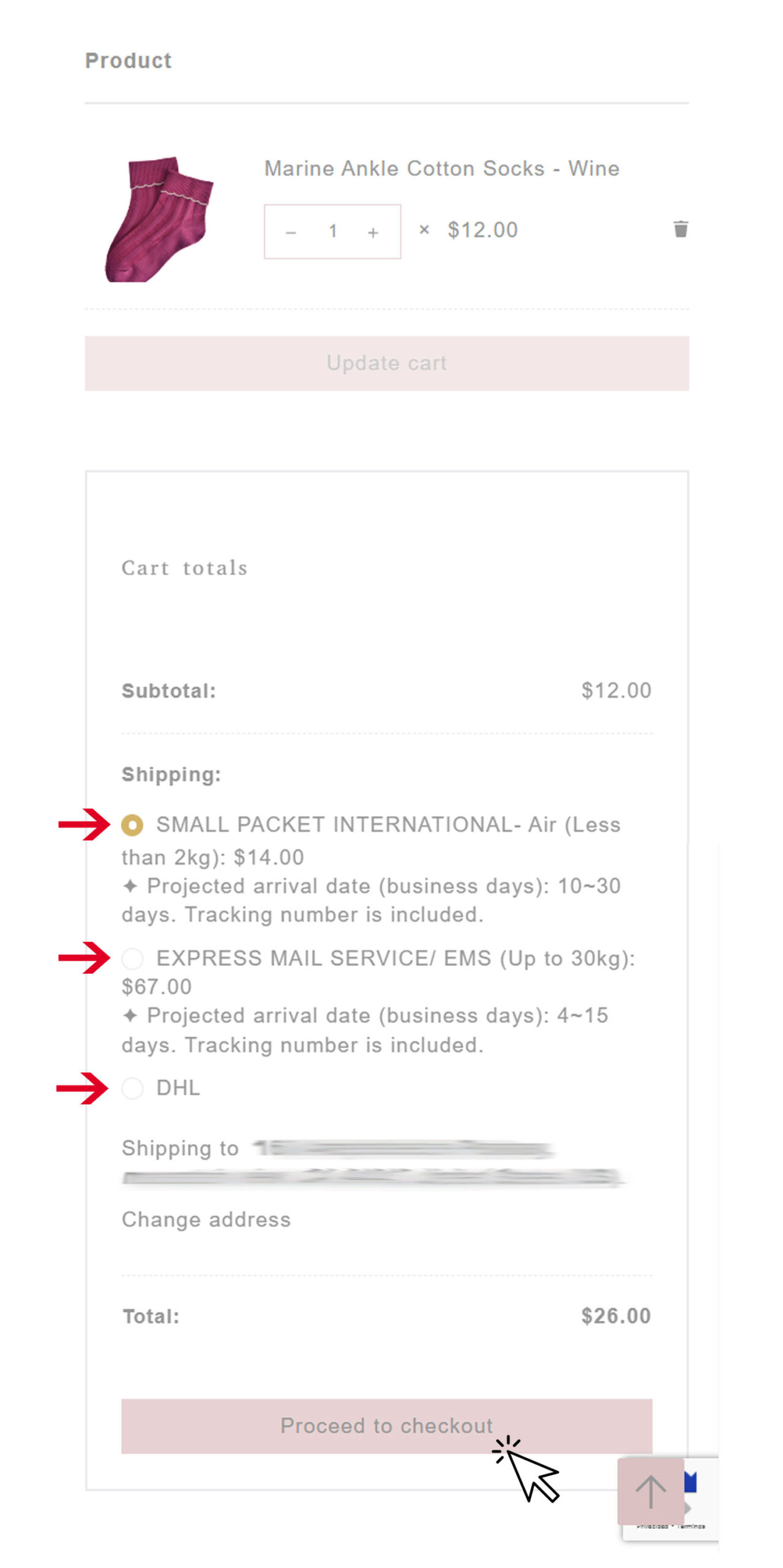 Payment & Shopping Guide Proceed to checkout at Little Ribbon mobile