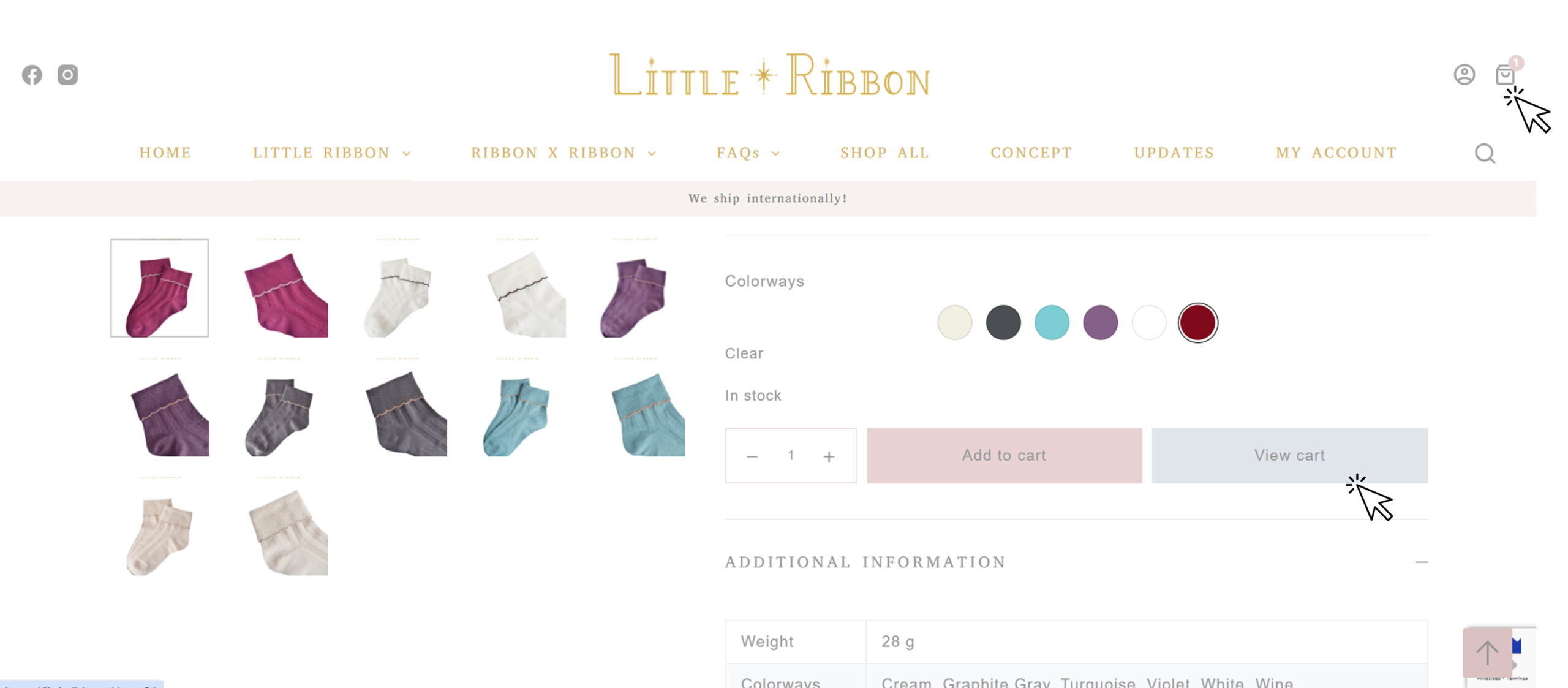 Payment & Shopping Guide View cart at Little Ribbon