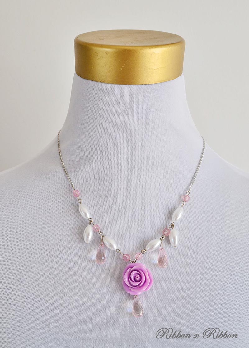 Lolita Necklace Rose Series Purple Color