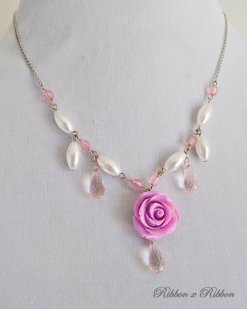 Lolita Necklace Rose Series Purple Color