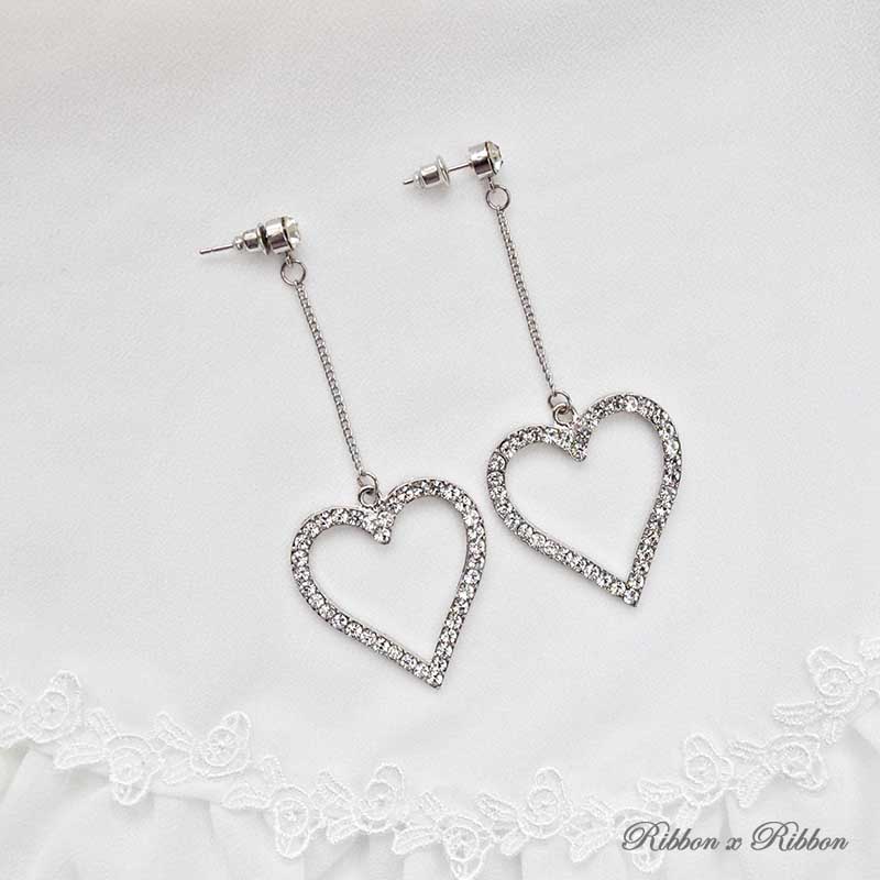 Heart Rhinestone Earrings - 2 colors