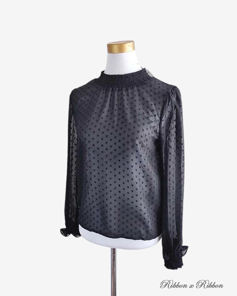 H&M Heart black blouse