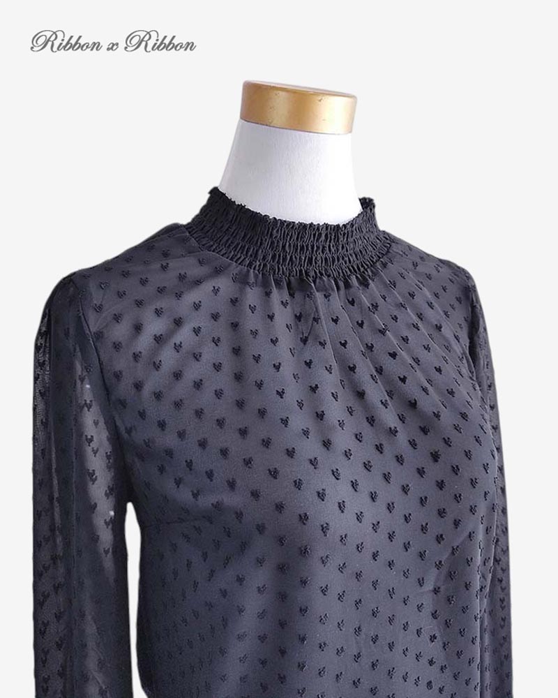 H&M Heart black blouse