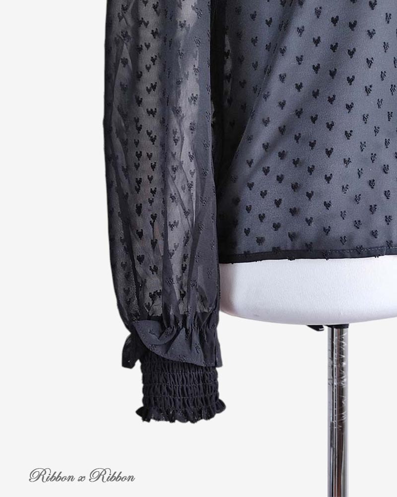 H&M Heart black blouse