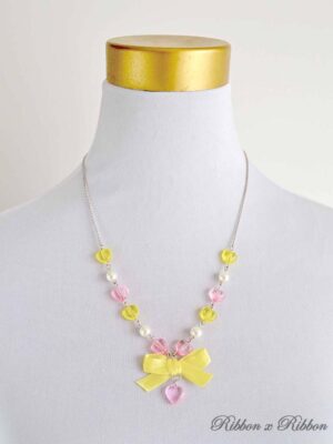 Lolita Necklace Pearl Heart Yellow