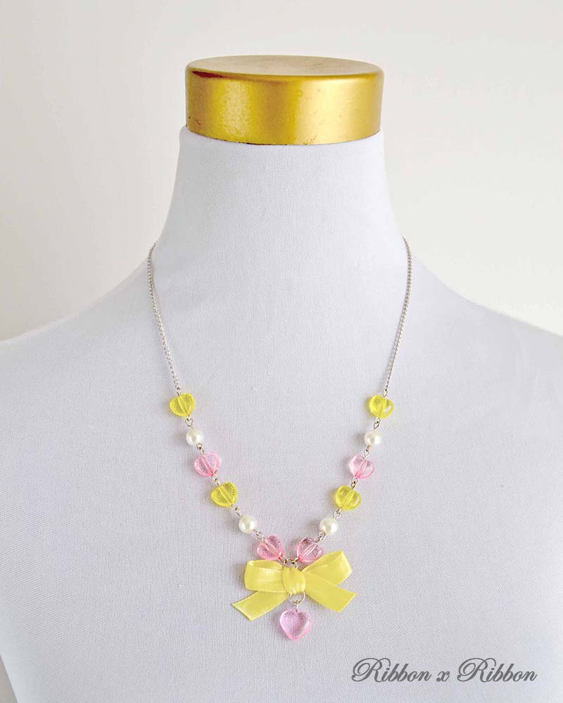Pearl Heart Necklace Yellow