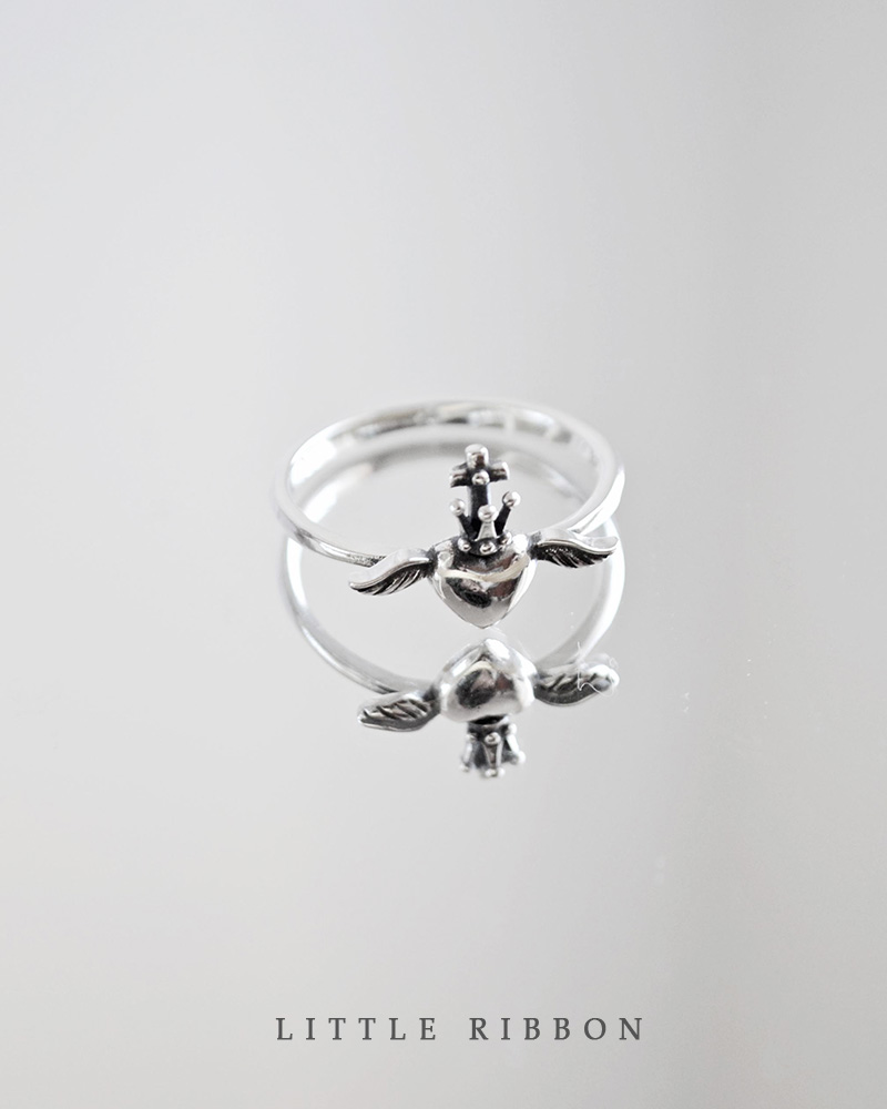 Sterling Silver heart crown ring 2