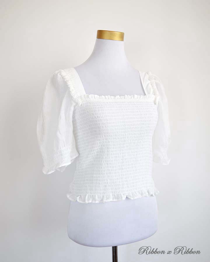 Lolita Full-shirred white Blouse