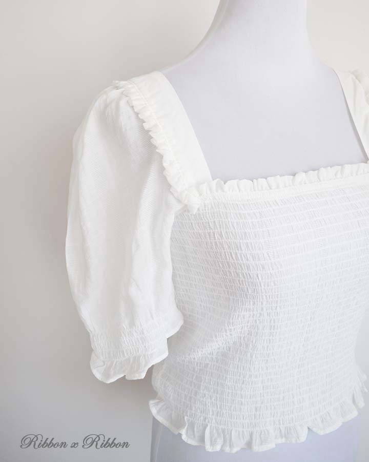 Lolita Full-shirred white Blouse